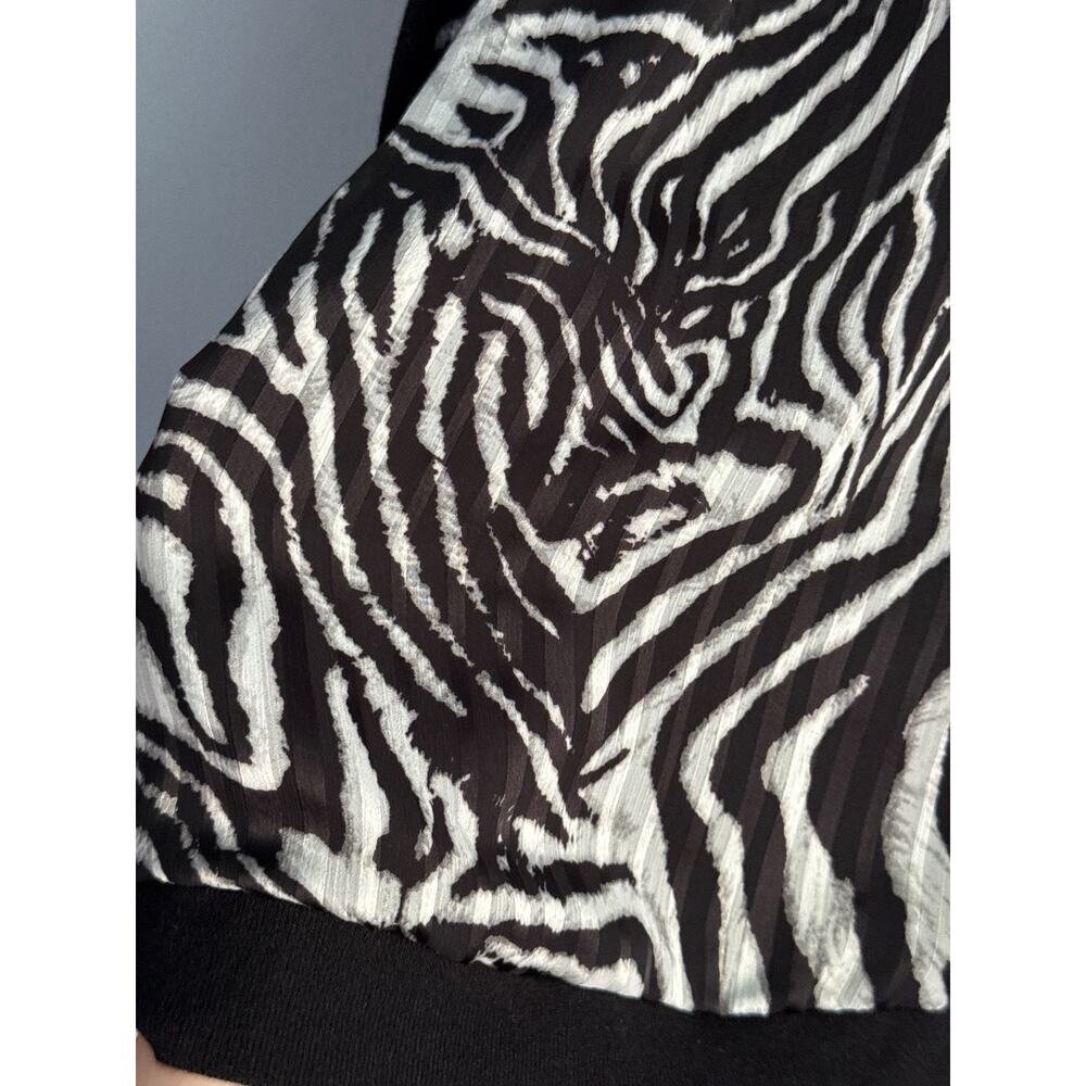 Jones New York Collection Woman Top 0X Plus Size Black Zebra Sleeveless Career - Picture 4 of 6